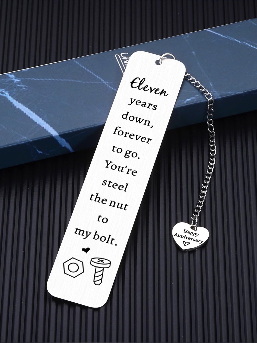 11 Year Anniversary Stainless Steel Bookmark - NEW